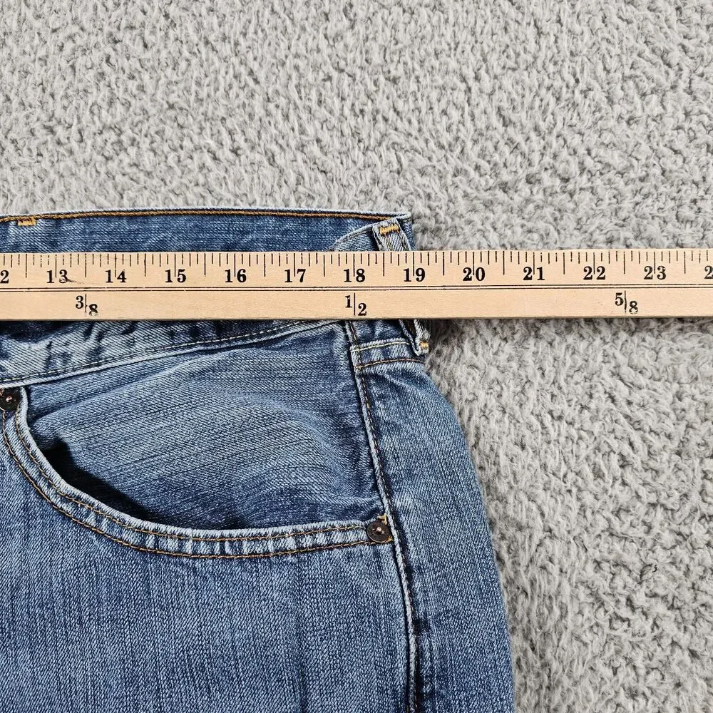 Ralph Lauren Jeans Mens 38x33 Blue Thompson Relaxed Loose Straight Distressed